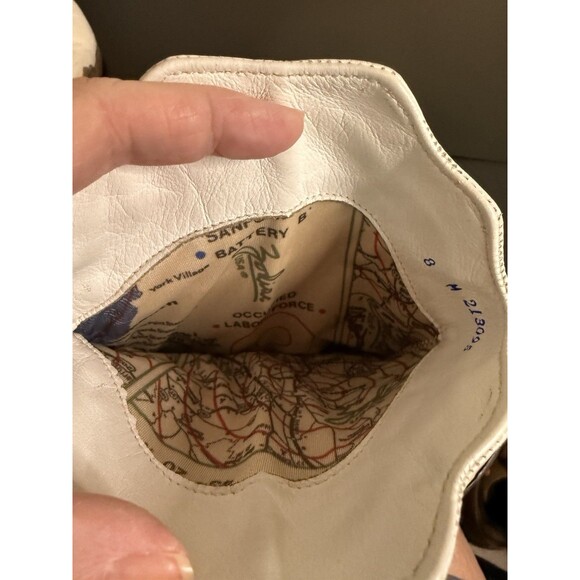 Vintage ZODIAC WHITE LEATHER COWGIRL SLOUCHED BOOTS Metal Toe/Heel 8 - Picture 8 of 11